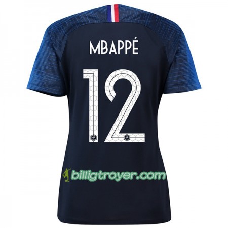 Billige Fotballdrakter Frankrike Mbappe 12 Dame VM 2018 Hjemmedraktsett